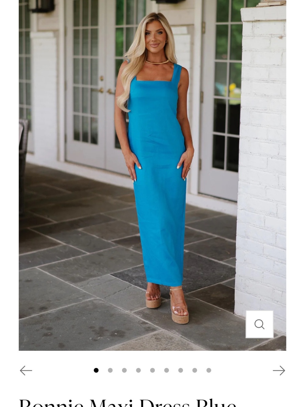 Sleek Turquoise Square-Neck Maxi Dress for Women